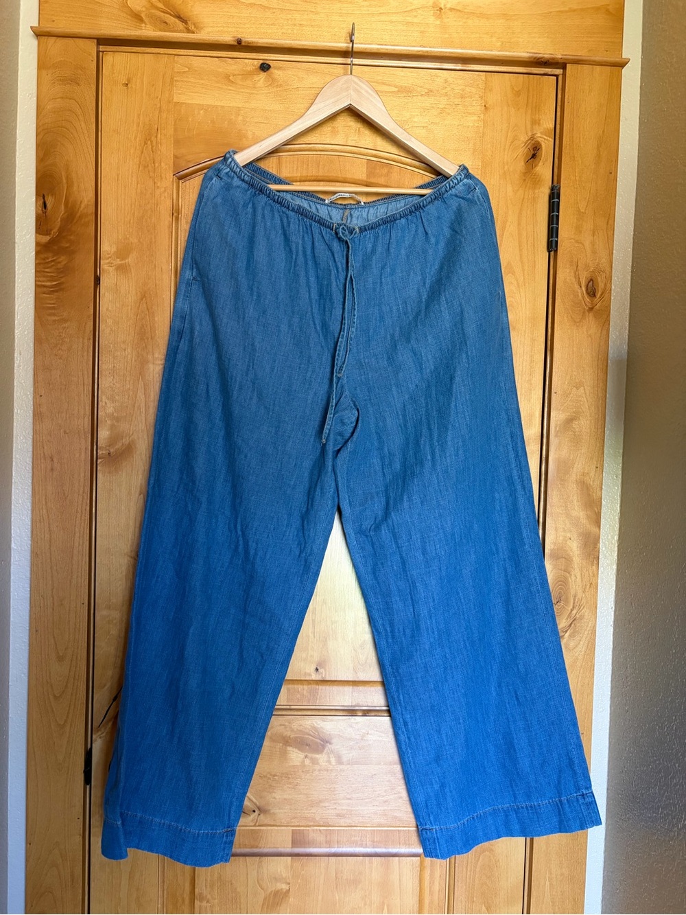 Abercrombie & Fitch Relaxed Blue Drawstring chambray Gemma pants